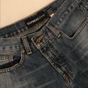 Express low rise boot cut jeans